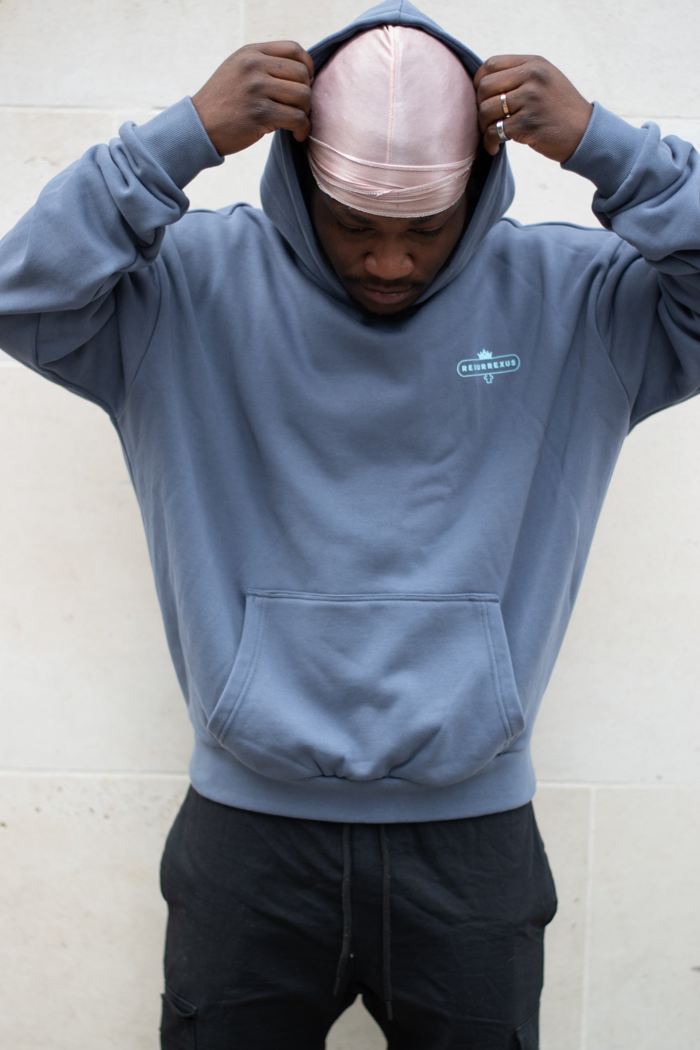 Vintage Blue Heavy Oversized Hoodie